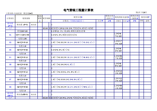 超级经典安装工程量计算表格