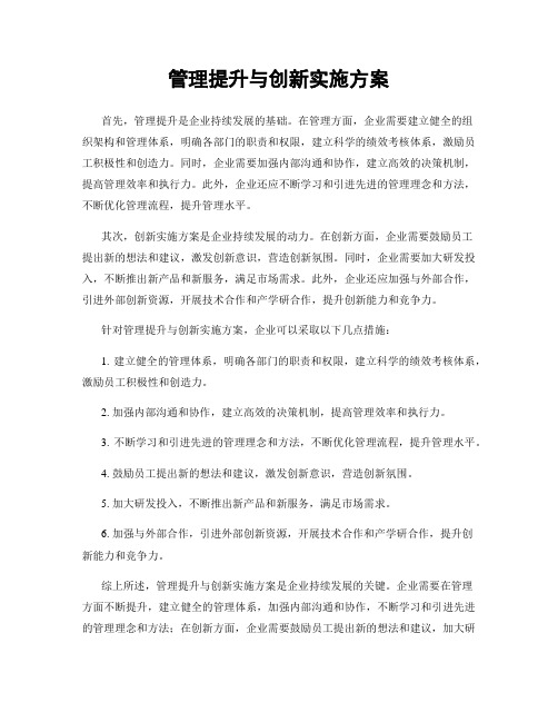 管理提升与创新实施方案