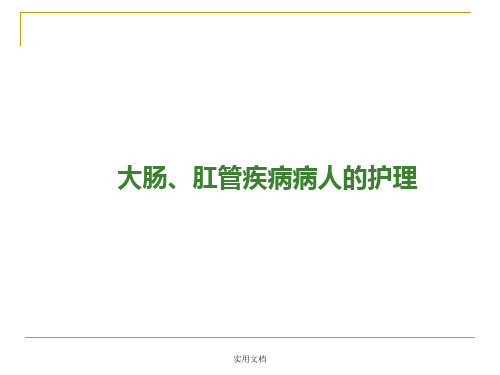 大肠、肛管疾病病人的护理