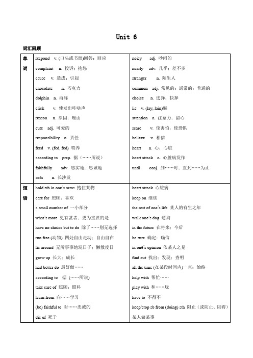 专题06 Unit 6 知识梳理 -2020-2021学年八年级英语下学期期末专项复习(深圳牛津版)