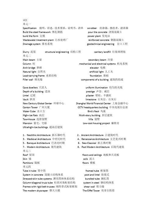 大学英语期末复习资料