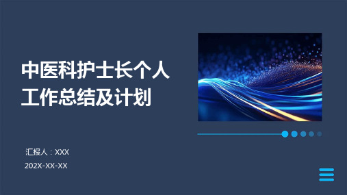 中医科护士长个人工作总结及计划PPT课件