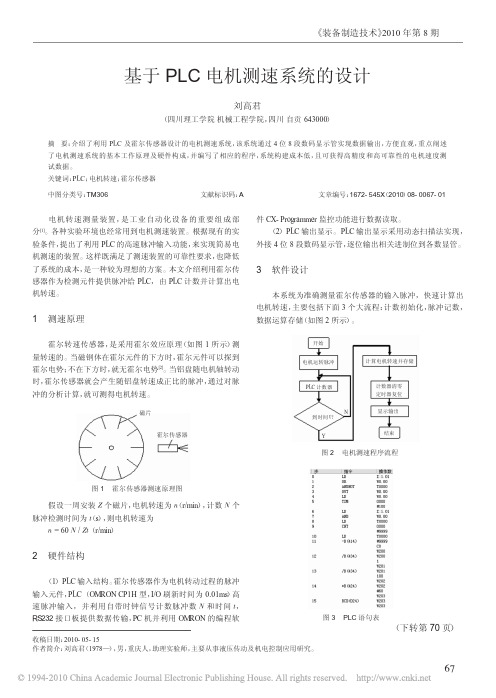 基于PLC电机测速系统的设计