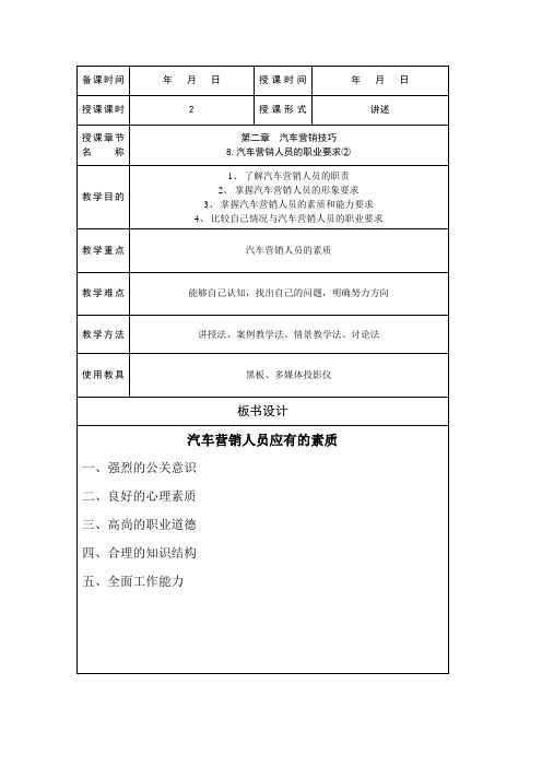 8.汽车营销人员的职业要求②