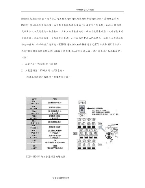 三菱PLC与变频器通讯案例