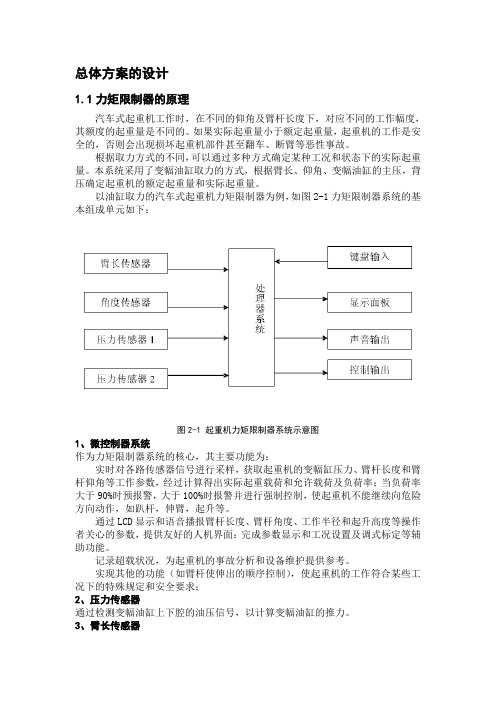 随车吊力矩限制器总体方案的设计