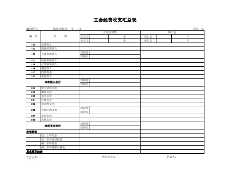 工会经费收支汇总表