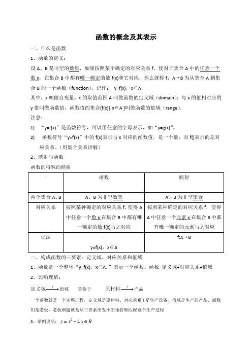 函数的概念及其表示