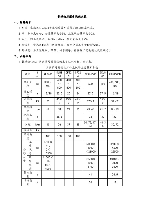 长螺旋压灌素混凝土桩施工方案