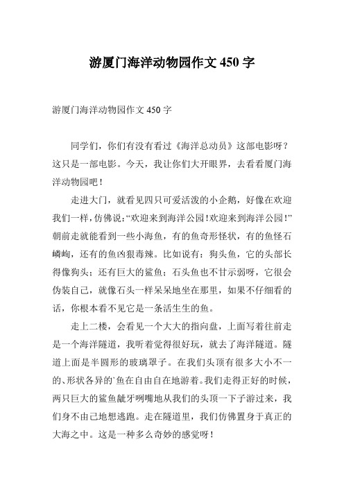 游厦门海洋动物园作文450字