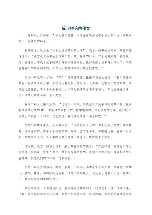 练习辩论的作文