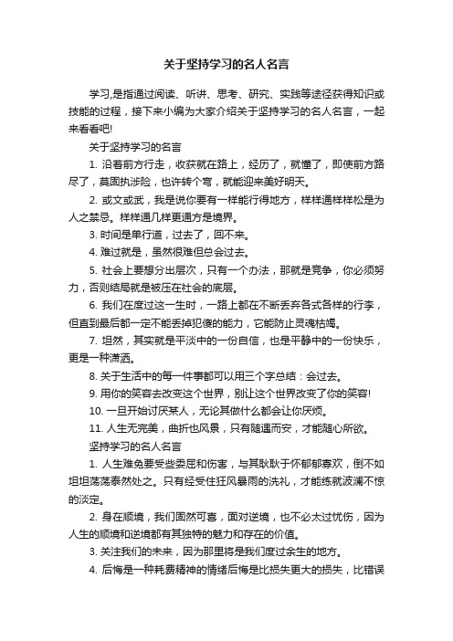 关于坚持学习的名人名言