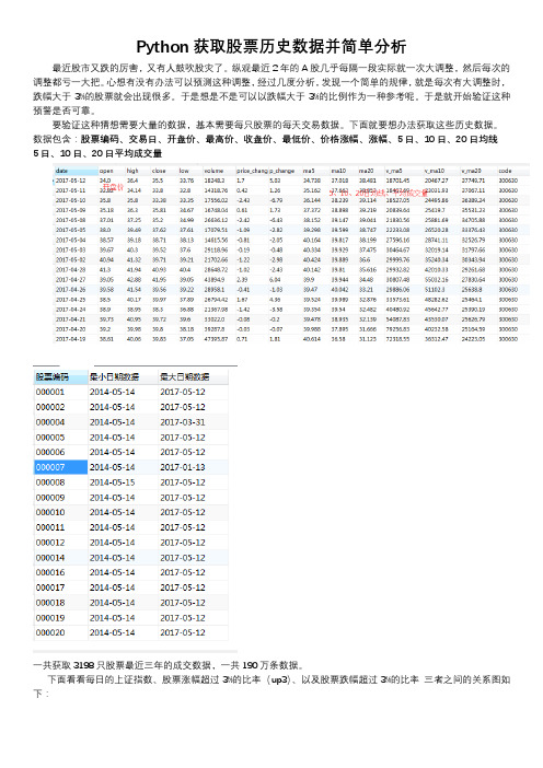 Python获取股票历史数据并分析