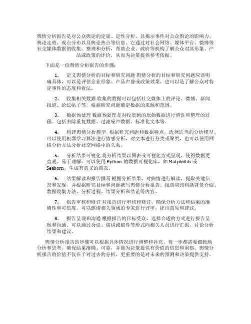 什么是舆情分析报告