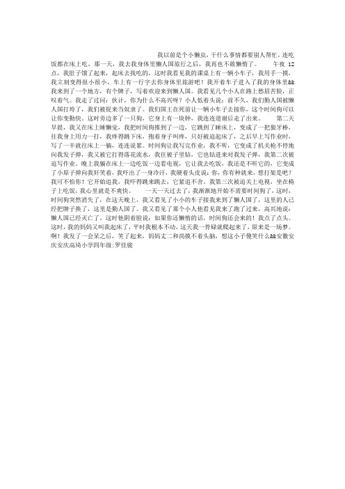 去懒人国旅游作文800字