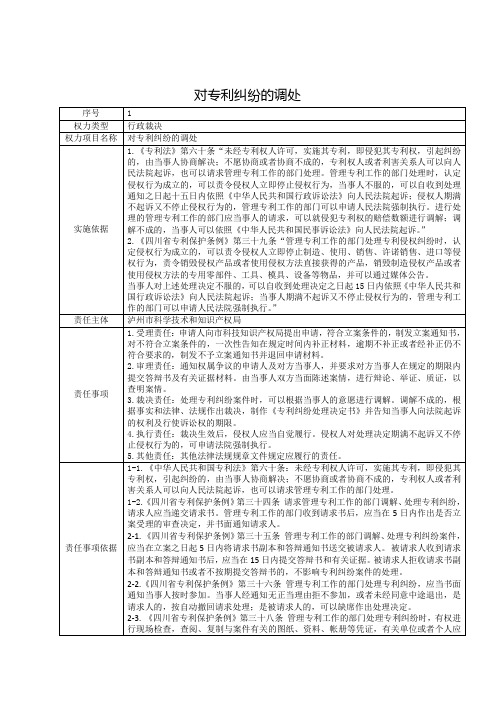 对专利纠纷的调处