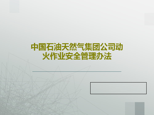 中国石油天然气集团公司动火作业安全管理办法64页PPT