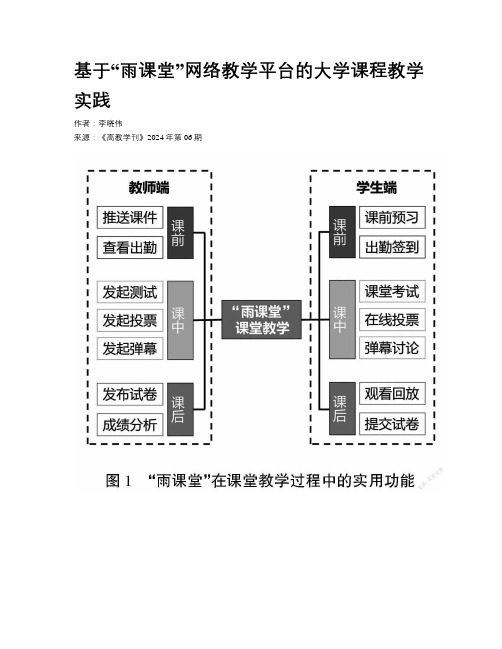 基于“雨课堂”网络教学平台的大学课程教学实践