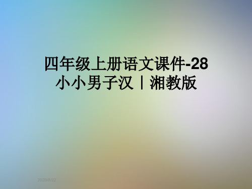 四年级上册语文课件-28小小男子汉｜湘教版