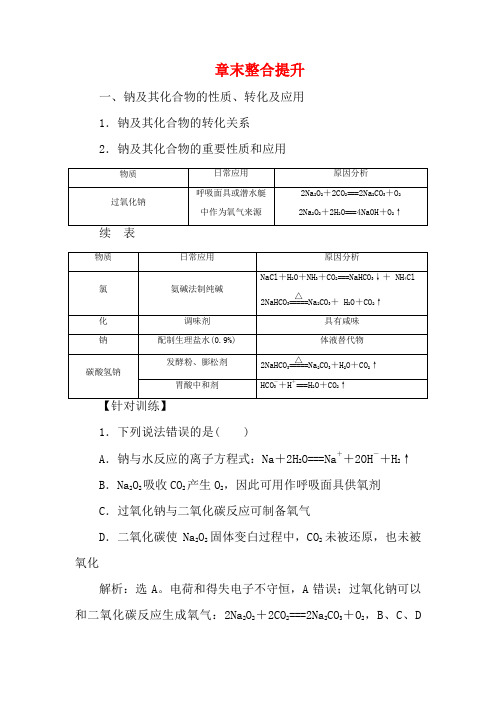 高中化学 第二章 章末整合提升教案 新人教版必修第一册-新人教版高一第一册化学教案