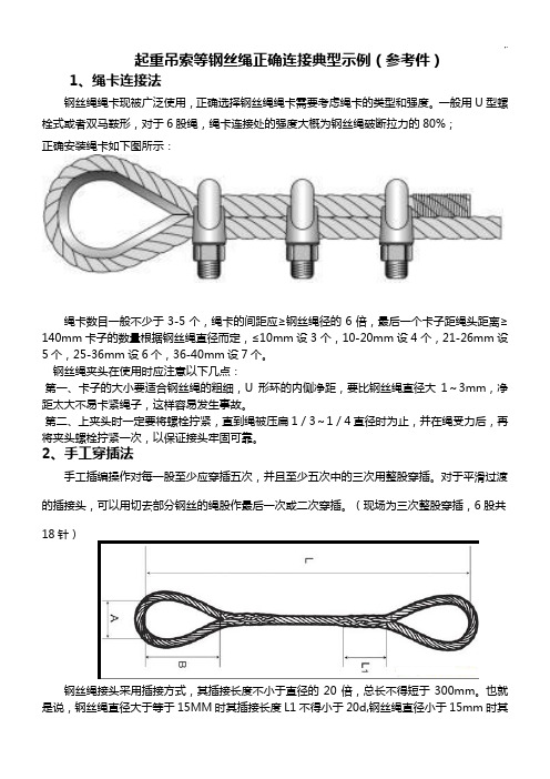 起重吊索等钢丝绳正确连接典型规范标准示范