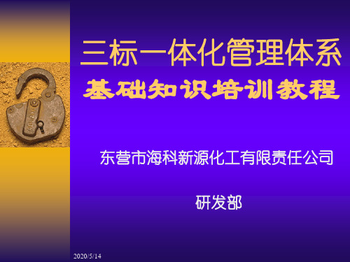 2019东营市海科新源化工 三标一体化管理体系基础知识培训教程-精选文档