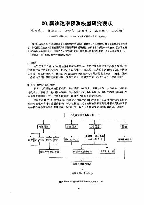 CO-,2-腐蚀速率预测模型研究现状