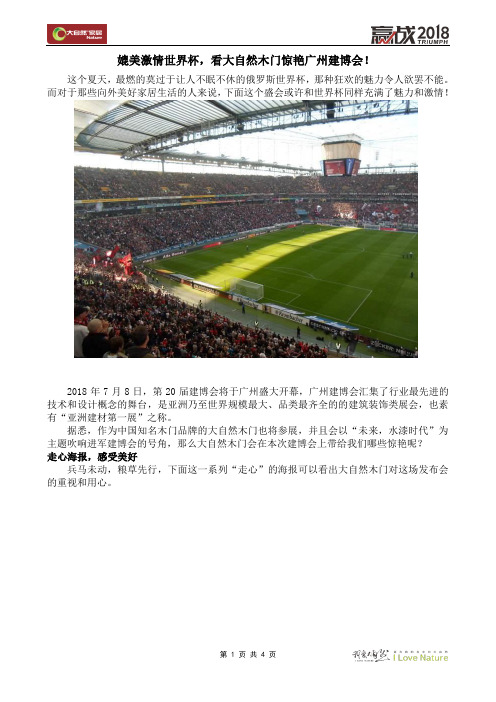 媲美激情世界杯,看大自然木门惊艳广州建博会!
