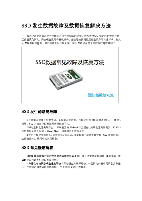 SSD发生数据故障及数据恢复解决方法