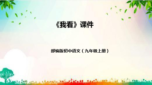 部编版初中语文九年级上册《我看》教学课件(附教学反思、板书)