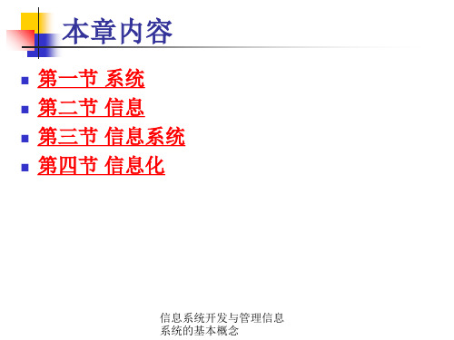 信息系统开发与管理信息系统的基本概念