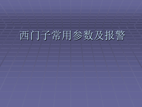 西门子常用参数及修改