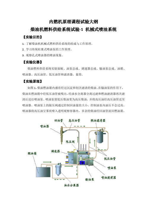 华南理工大学内燃机原理试验-任务书和试验报告