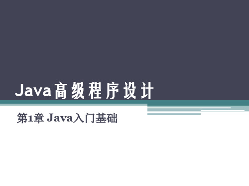 Java高级程序设计(第二版)  第1章 Java入门基础