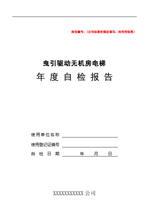 无机房电梯自检报告年检