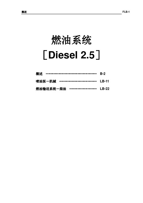 Diesel 2.5燃油系统维修