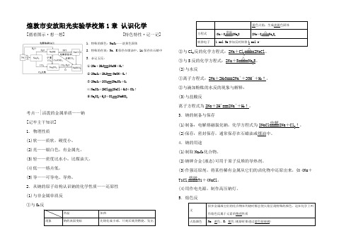 高中化学一轮复习 第1章 认识化学 第1节 钠及其化合物 高中全册化学试题