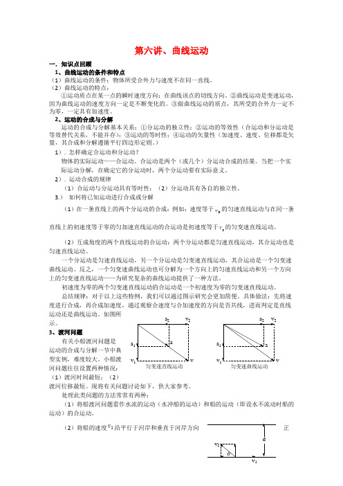 高三物理综合复习学案曲线运动