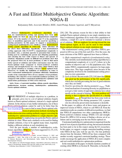 a fast and elitist multiobjective genetic algorithm NSGA-II