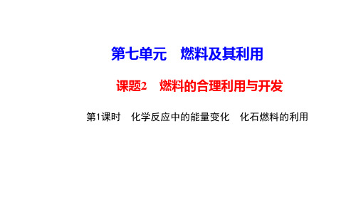 化学反应中的能量变化 化石燃料的利用-优秀PPT-人教版九年级上册化学 (19张)
