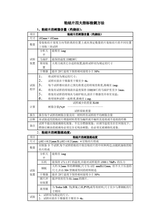 粘结片四大指标检测方法