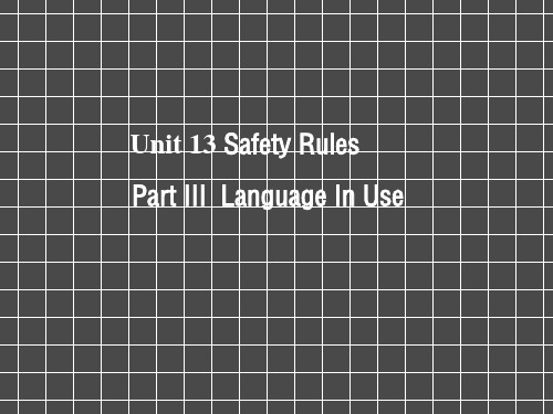 Unit13《SafetyRules》课件1(19页)(北京课改八年级上)