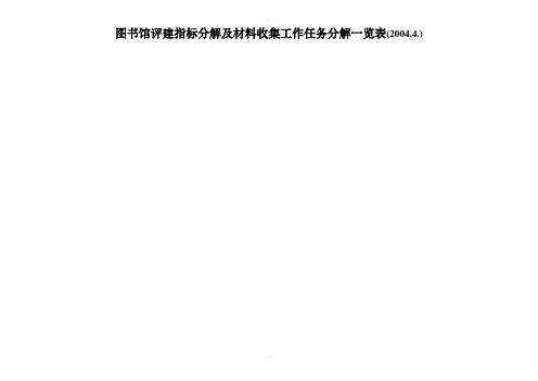 图书馆评建指标分解及材料搜集工作任务分解一览表-中南财经政法