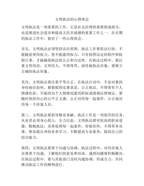 文明执法的心得体会