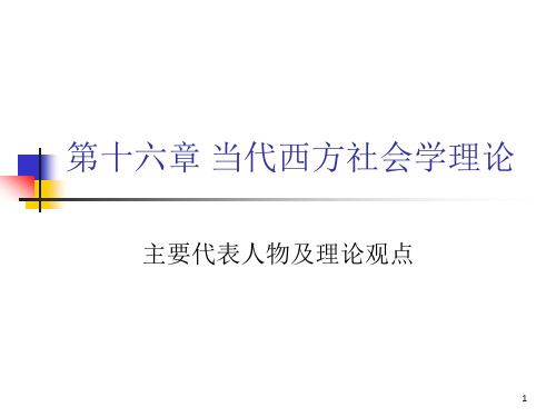 当代西方社会学理论的主要代表人物及理论