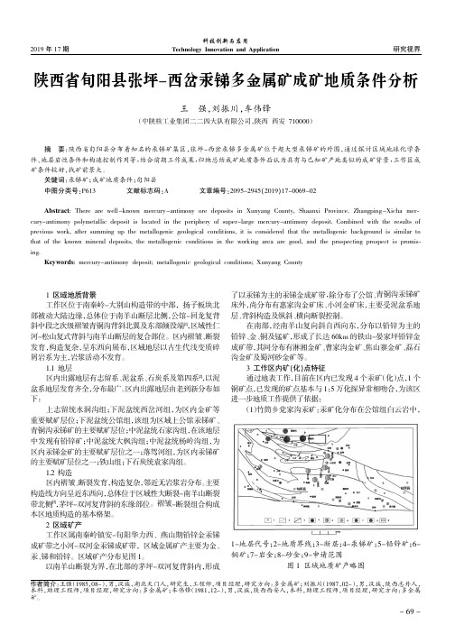 陕西省旬阳县张坪-西岔汞锑多金属矿成矿地质条件分析