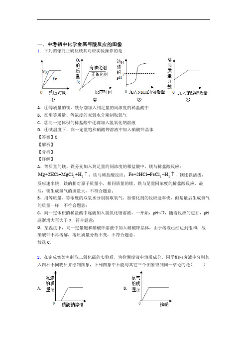 备战中考化学备考之金属与酸反应的图像压轴突破训练∶培优 易错 难题篇含答案解析