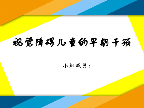 视觉障碍儿童的早期干预【最终版】