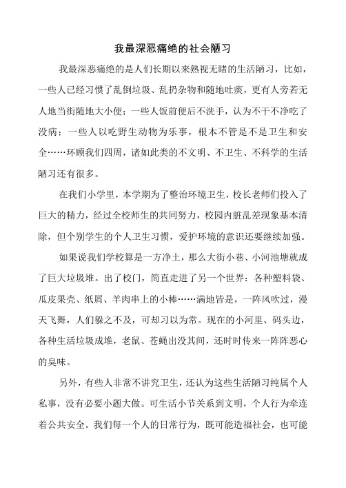 我最深恶痛绝的社会陋习1