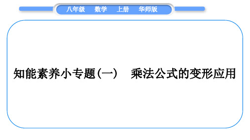 华师大版八年级数学上第12章整式的乘除知能素养小专题(一)乘法公式的变形应用习题课件